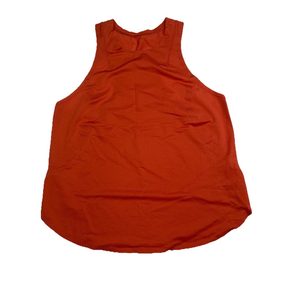 Lululemon Sculpt Tank Top Burnt Orange Rust Mesh Racerback Running Gym Womens